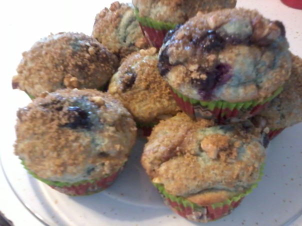 Walnut Streusel Topped Blueberry Muffins for Breakfast